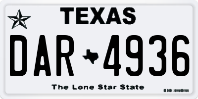 TX license plate DAR4936