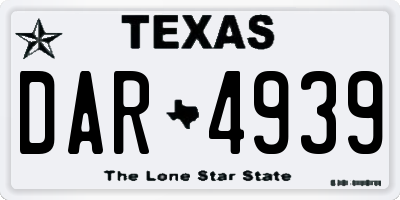 TX license plate DAR4939