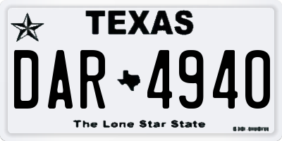 TX license plate DAR4940