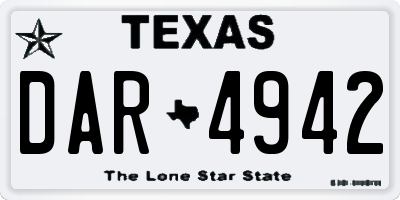 TX license plate DAR4942