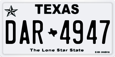 TX license plate DAR4947