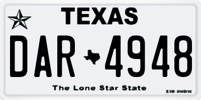 TX license plate DAR4948
