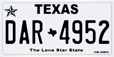 TX license plate DAR4952