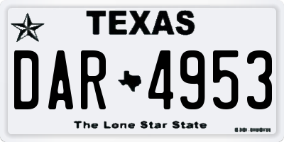 TX license plate DAR4953