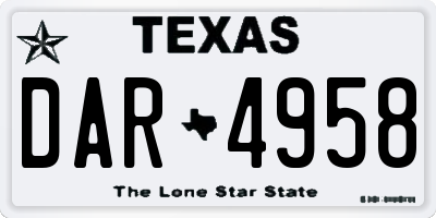 TX license plate DAR4958