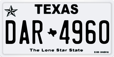 TX license plate DAR4960