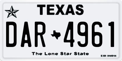 TX license plate DAR4961
