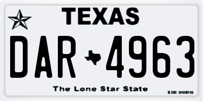 TX license plate DAR4963