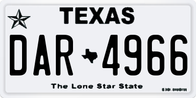 TX license plate DAR4966