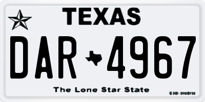 TX license plate DAR4967