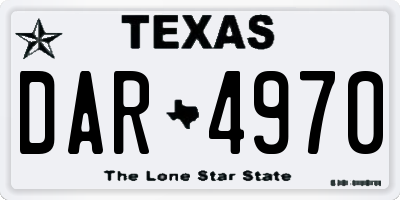 TX license plate DAR4970