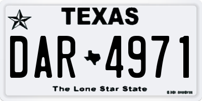 TX license plate DAR4971
