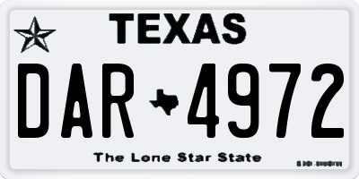 TX license plate DAR4972