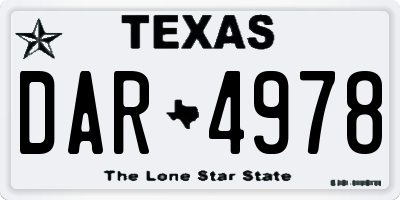 TX license plate DAR4978