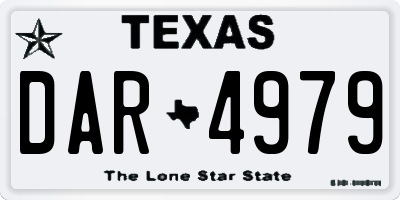 TX license plate DAR4979