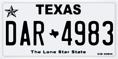 TX license plate DAR4983
