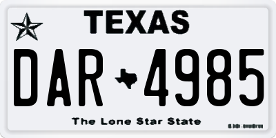TX license plate DAR4985