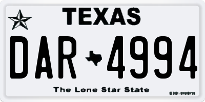 TX license plate DAR4994