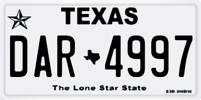 TX license plate DAR4997