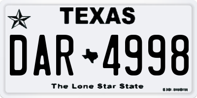TX license plate DAR4998