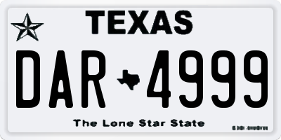 TX license plate DAR4999