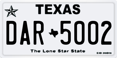 TX license plate DAR5002