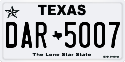 TX license plate DAR5007
