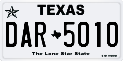 TX license plate DAR5010