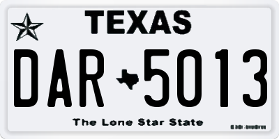 TX license plate DAR5013