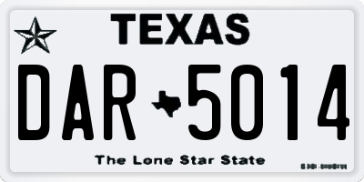 TX license plate DAR5014