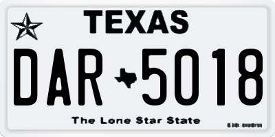 TX license plate DAR5018