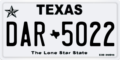 TX license plate DAR5022
