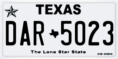 TX license plate DAR5023