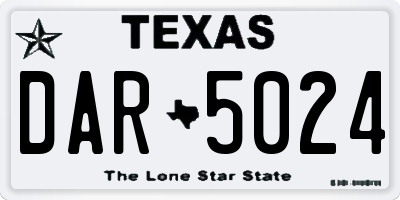 TX license plate DAR5024