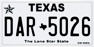 TX license plate DAR5026