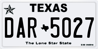TX license plate DAR5027
