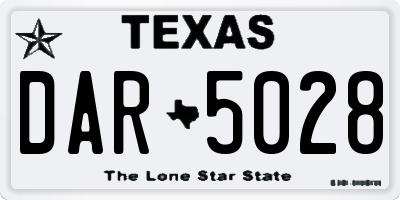 TX license plate DAR5028