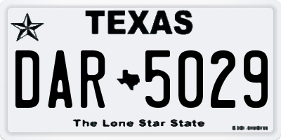 TX license plate DAR5029
