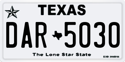 TX license plate DAR5030