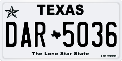 TX license plate DAR5036