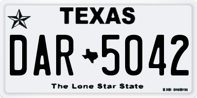 TX license plate DAR5042