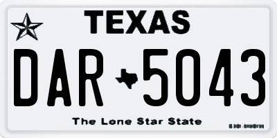 TX license plate DAR5043