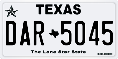 TX license plate DAR5045