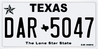TX license plate DAR5047