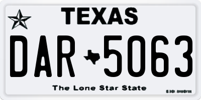 TX license plate DAR5063