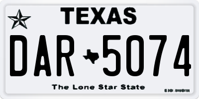 TX license plate DAR5074