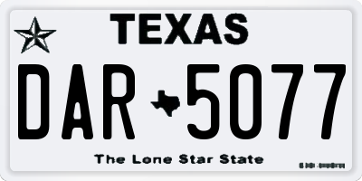 TX license plate DAR5077