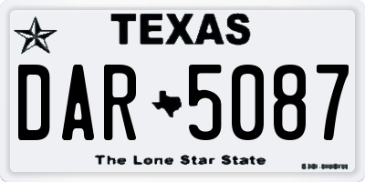 TX license plate DAR5087