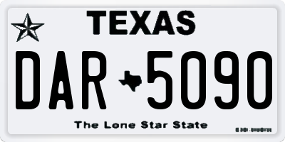 TX license plate DAR5090