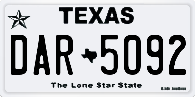TX license plate DAR5092